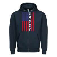 Navy Daddy American Flag Zipper Hoodie - Bettercallsaul