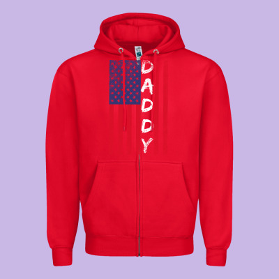 Daddy American Flag Zipper Hoodie Designed By Bettercallsaul