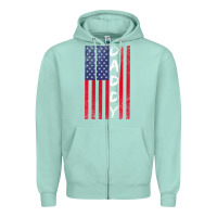 Seafoam Daddy American Flag Zipper Hoodie - Bettercallsaul