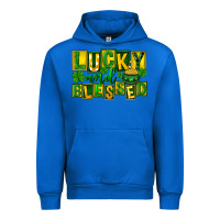 Cobalt St Patricks Day Lucky And Blessed Urban Hoodie - FaDigitalArtStudio