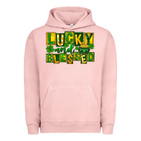 Pigment Salmon St Patricks Day Lucky And Blessed Urban Hoodie - FaDigitalArtStudio
