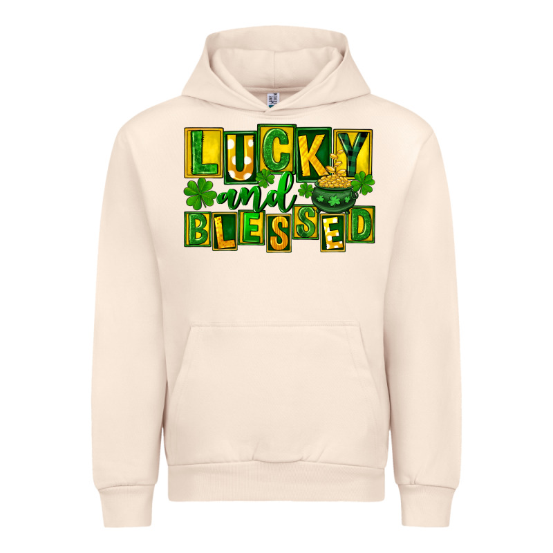 St Patricks Day Lucky And Blessed Urban Hoodie by FaDigitalArtStudio | Teevron
