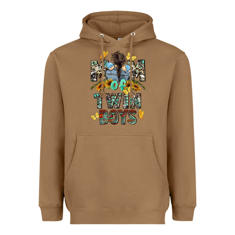 Mom Of Twin Boys Mother's Day Heavyweight Hoodie by CowGirlArtShop | Teevron