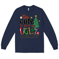 Navy too cute to wear ugly  christmas Long Sleeve Tee - MaliasSmallBusiness