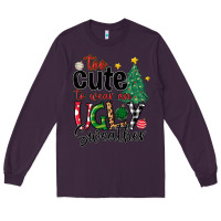 Plum too cute to wear ugly  christmas Long Sleeve Tee - MaliasSmallBusiness