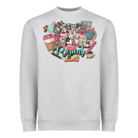 Heather Grey coffee teach repeat teacher Heavyweight Sweatshirt - NancyCooperArtShop