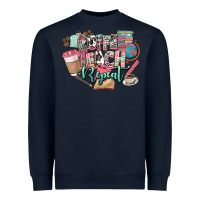 Navy coffee teach repeat teacher Heavyweight Sweatshirt - NancyCooperArtShop