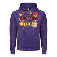 Cloud Purple it's a softball kinda day Vintage Hoodie - MaliasSmallBusiness