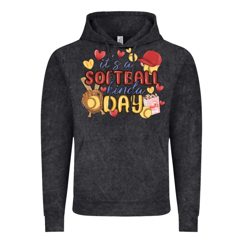 It's A Softball Kinda Day Vintage Hoodie by MaliasSmallBusiness | Teevron