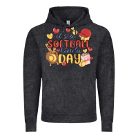 Vintage Black it's a softball kinda day Vintage Hoodie - MaliasSmallBusiness
