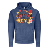 Vintage Denim it's a softball kinda day Vintage Hoodie - MaliasSmallBusiness
