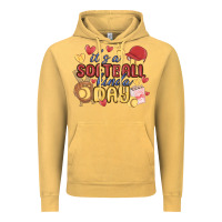 Vintage Mustard it's a softball kinda day Vintage Hoodie - MaliasSmallBusiness