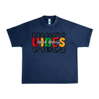 Navy black history vibes Urban Heavy Tee - MaliasSmallBusiness