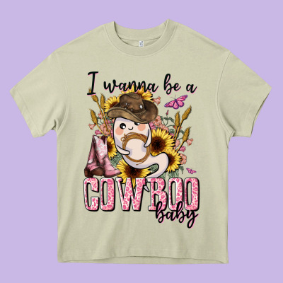 I Wanna Be A Cowboo Baby Halloween Heavy Core Tee Designed By Adodesignshop