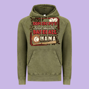 Somebody's Loud Mouth Baseball Mama Vintage Hoodie Designed By Maliassmallbusiness