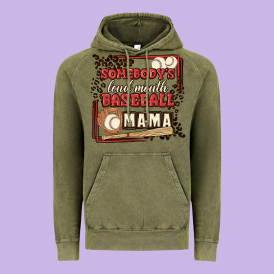 Somebody's Loud Mouth Baseball Mama Vintage Hoodie Designed By Maliassmallbusiness