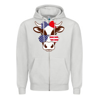 Dove Grey Cow 4Th Of July Independence Day Zipper Hoodie - Bettercallsaul