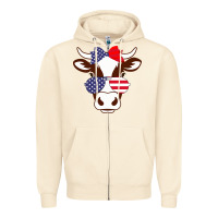 Sandshell Cow 4Th Of July Independence Day Zipper Hoodie - Bettercallsaul