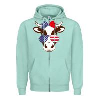 Seafoam Cow 4Th Of July Independence Day Zipper Hoodie - Bettercallsaul