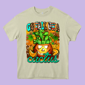 Go Fall On A Cactus Heavy Core Tee Designed By Adodesignshop
