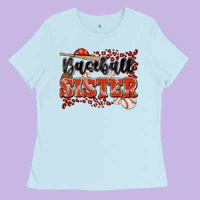 Baseball Sister Ladies Tee Designed By Jahusdesignshop