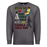 Charcoal Heather rosa sat so ruby could walk so kamala could run juneteenth Premium Sweatshirt - CowGirlArtShop