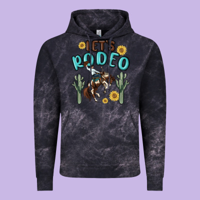 Let's Rodeo Vintage Hoodie Designed By Maliassmallbusiness