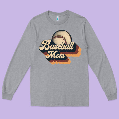 Baseball Mom Long Sleeve Tee Designed By Jahusdesignshop