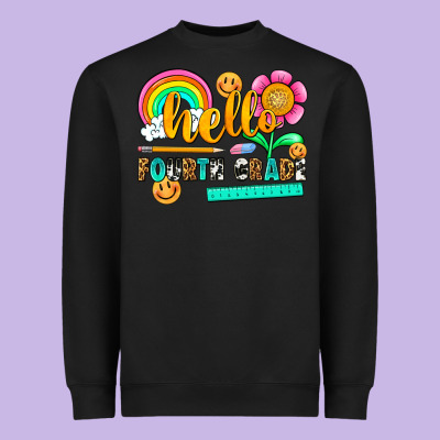Hello Fourth Grade Heavyweight Sweatshirt Designed By Nancycooperartshop