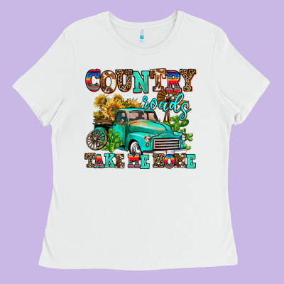 Country Roads Take Me Home Ladies Tee Designed By Adodesignshop