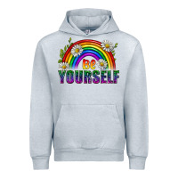 Heather Grey Be Yourself Pride Lgbtq Urban Hoodie - BundleAndBundleShop