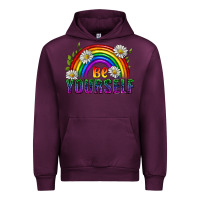 Mauve Wine Be Yourself Pride Lgbtq Urban Hoodie - BundleAndBundleShop
