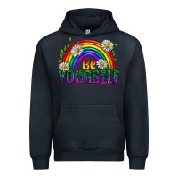 Navy Be Yourself Pride Lgbtq Urban Hoodie - BundleAndBundleShop