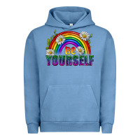 Pigment Pebble Blue Be Yourself Pride Lgbtq Urban Hoodie - BundleAndBundleShop