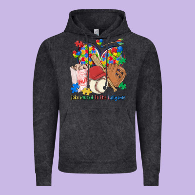 Take Me Out To The Ballgame  Autism Baseball Vintage Hoodie Designed By Maliassmallbusiness