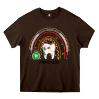 Chocolate Brown Christmas dental life rainbow Heavy Core Tee - JahusDesignShop