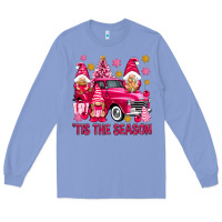 Colony Blue Tis' the season pink Christmas gnomes truck Long Sleeve Tee - NancyCooperArtShop