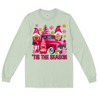 Matcha Tis' the season pink Christmas gnomes truck Long Sleeve Tee - NancyCooperArtShop