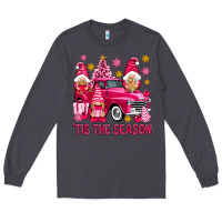 Smoke Tis' the season pink Christmas gnomes truck Long Sleeve Tee - NancyCooperArtShop
