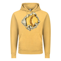 Vintage Mustard softball Vintage Hoodie - MaliasSmallBusiness
