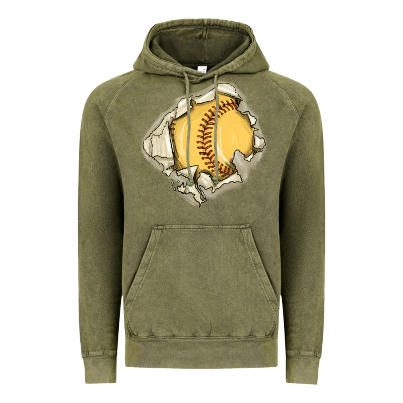 Softball Vintage Hoodie by MaliasSmallBusiness | Teevron