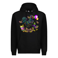 Black mardi gras chicken Premium Hoodie - CowGirlArtShop