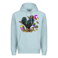 Blue Mist mardi gras chicken Premium Hoodie - CowGirlArtShop