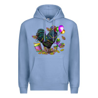 Colony Blue mardi gras chicken Premium Hoodie - CowGirlArtShop