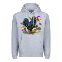 Heather Grey mardi gras chicken Premium Hoodie - CowGirlArtShop