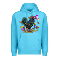 Ocean Blue mardi gras chicken Premium Hoodie - CowGirlArtShop