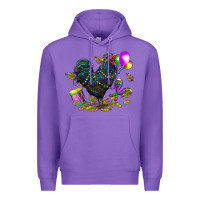 Purple mardi gras chicken Premium Hoodie - CowGirlArtShop