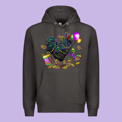Mardi Gras Chicken Premium Hoodie Designed By Cowgirlartshop
