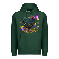 Sports Green mardi gras chicken Premium Hoodie - CowGirlArtShop