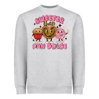 Heather Grey sweeter than pan dolce Heavyweight Sweatshirt - MaliasSmallBusiness